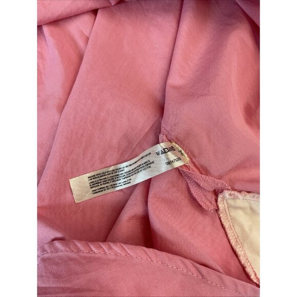 NEW Free People Button Down Lantern Sleeve Poplin Shirt Pink Oversized size‎ L - Picture 10 of 14